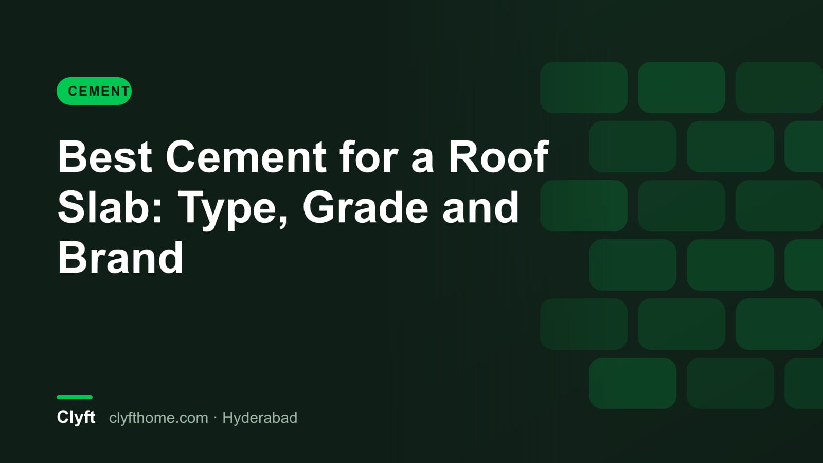 Choosing cement for a roof slab