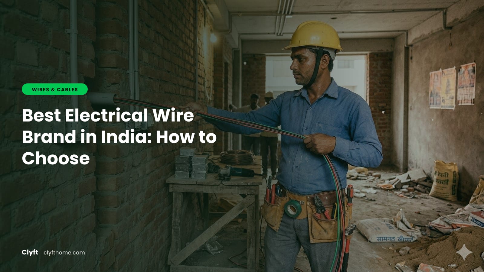 Boxed house wiring cable from several Indian brands with coils of copper wire in each colour