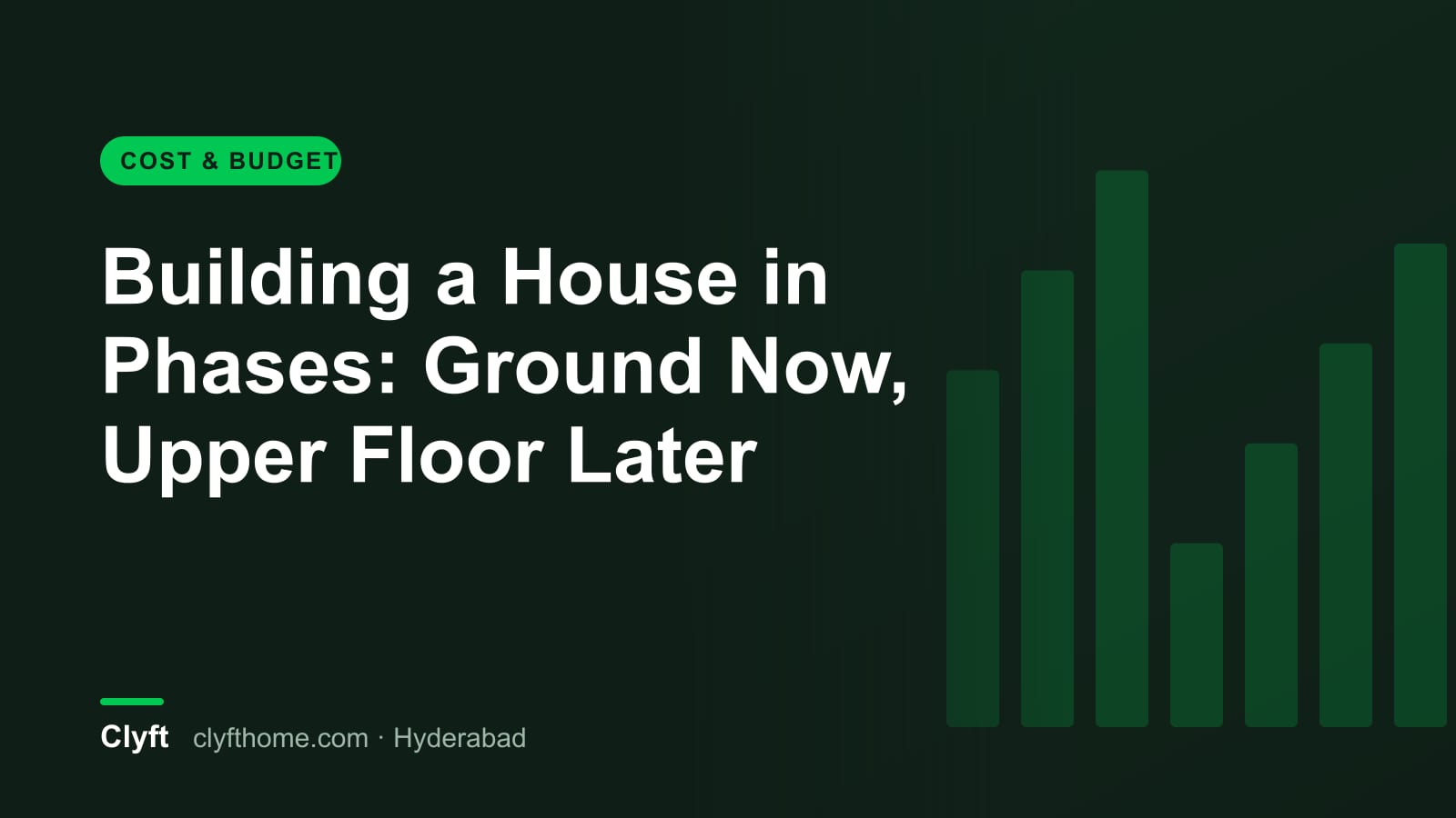 Phased house construction with starter bars for future floors