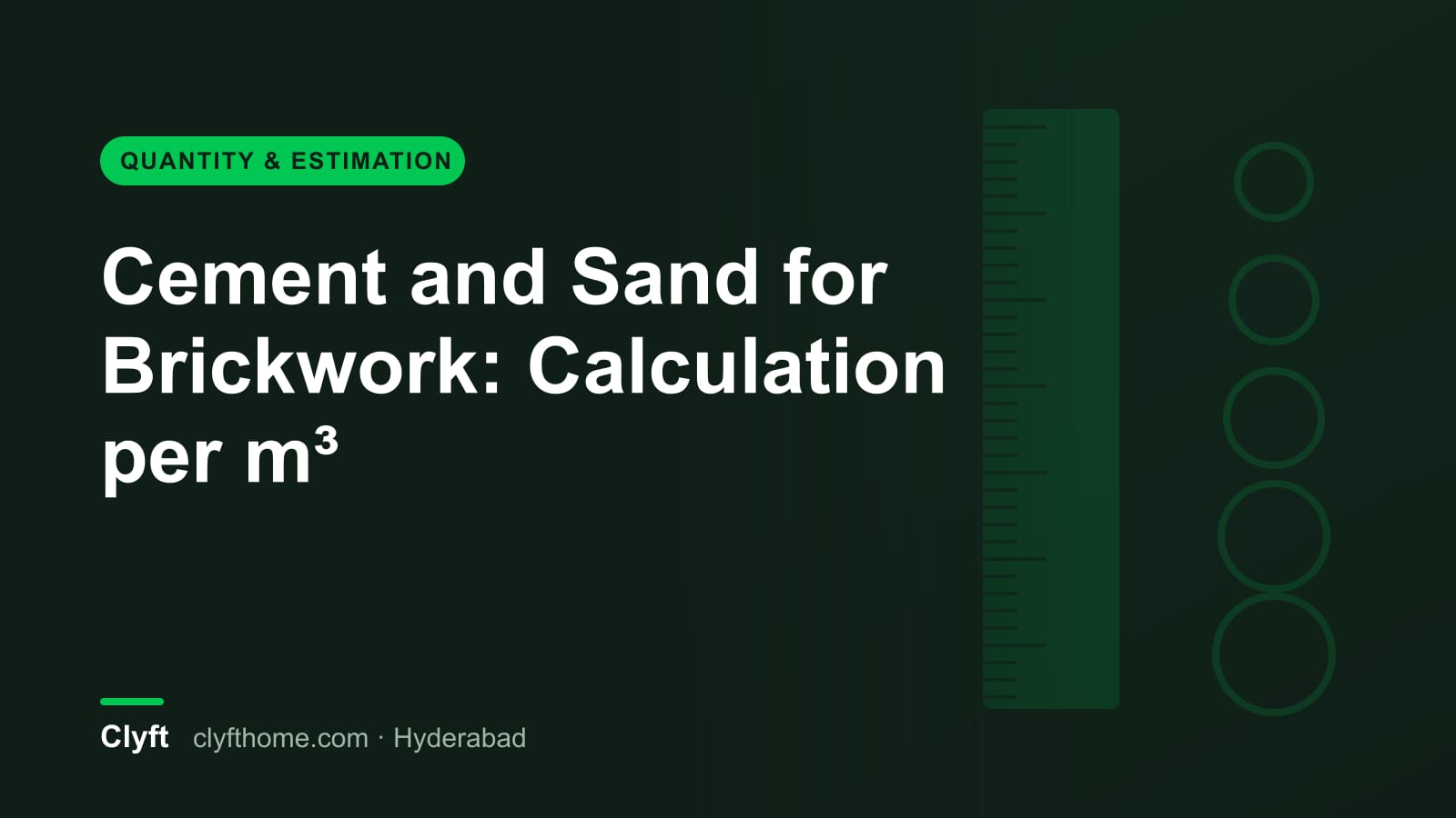 Calculating cement and sand for brickwork