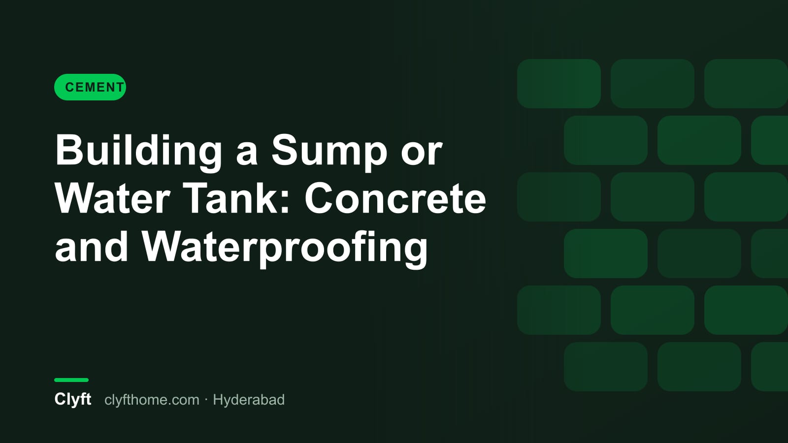 Building an RCC sump and water tank