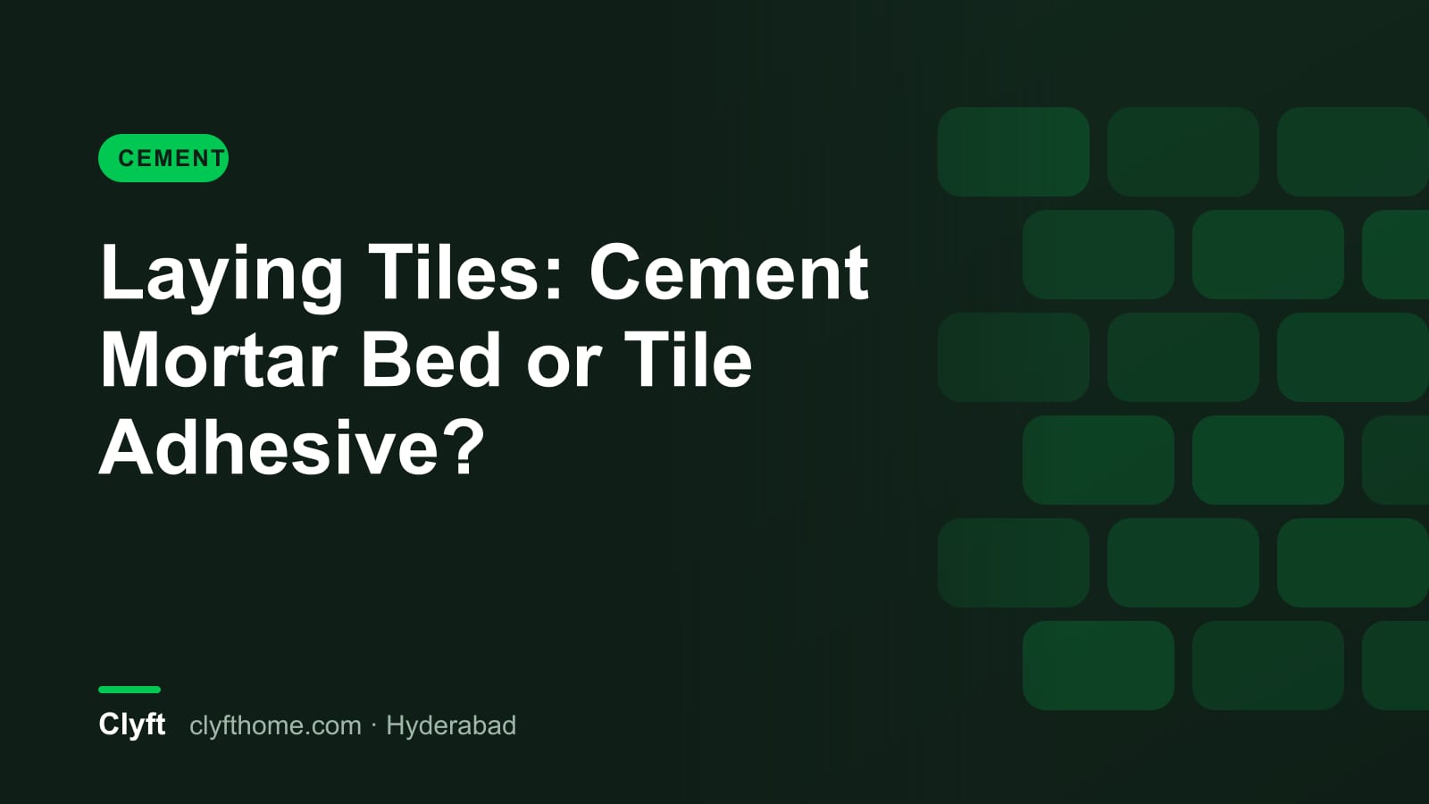 Laying tiles with cement mortar or tile adhesive