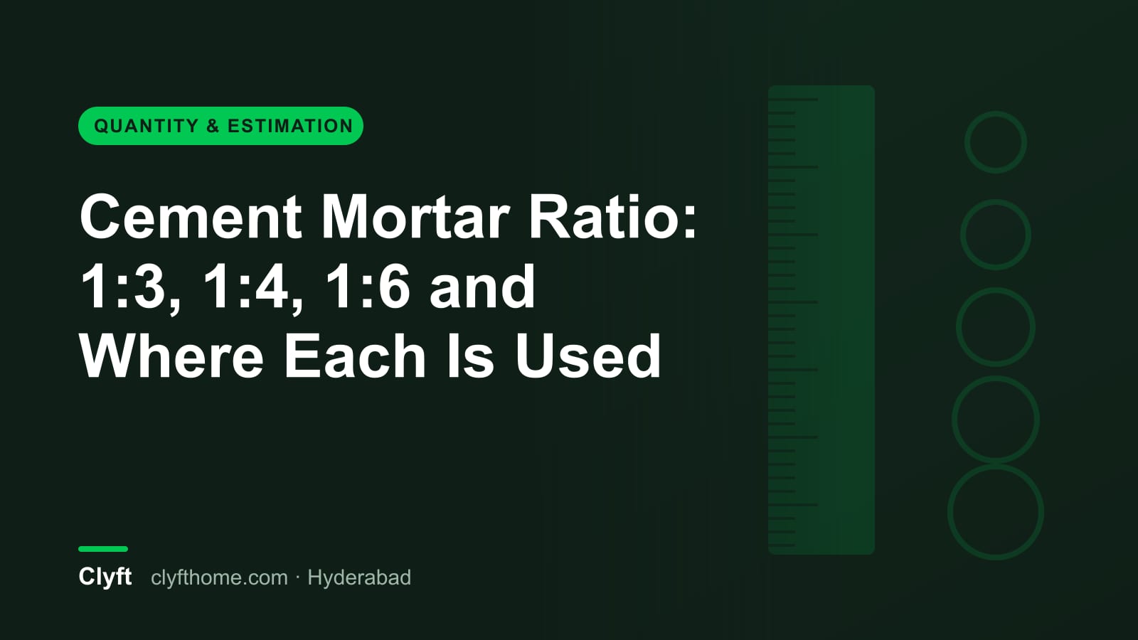 Cement mortar mixing ratios for masonry and plaster