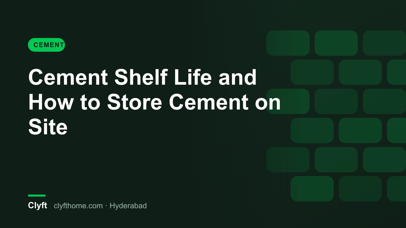 Storing cement bags on a construction site