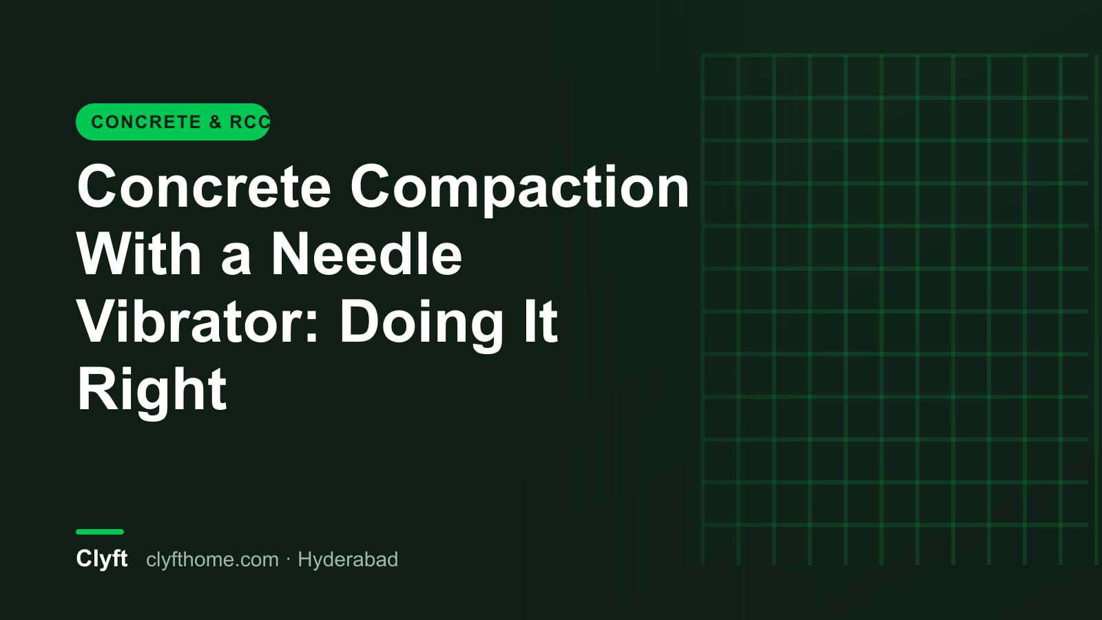 Compacting concrete with a needle vibrator