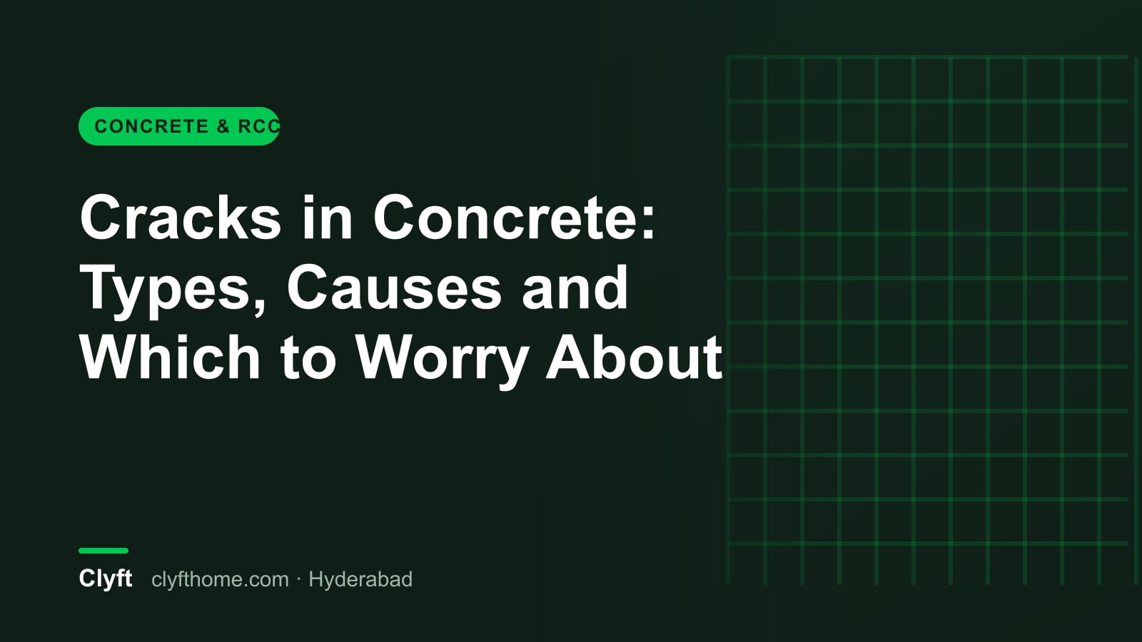 Types of cracks in concrete slabs and walls