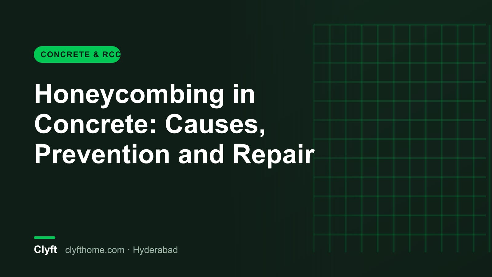 Honeycombing defect in a concrete column