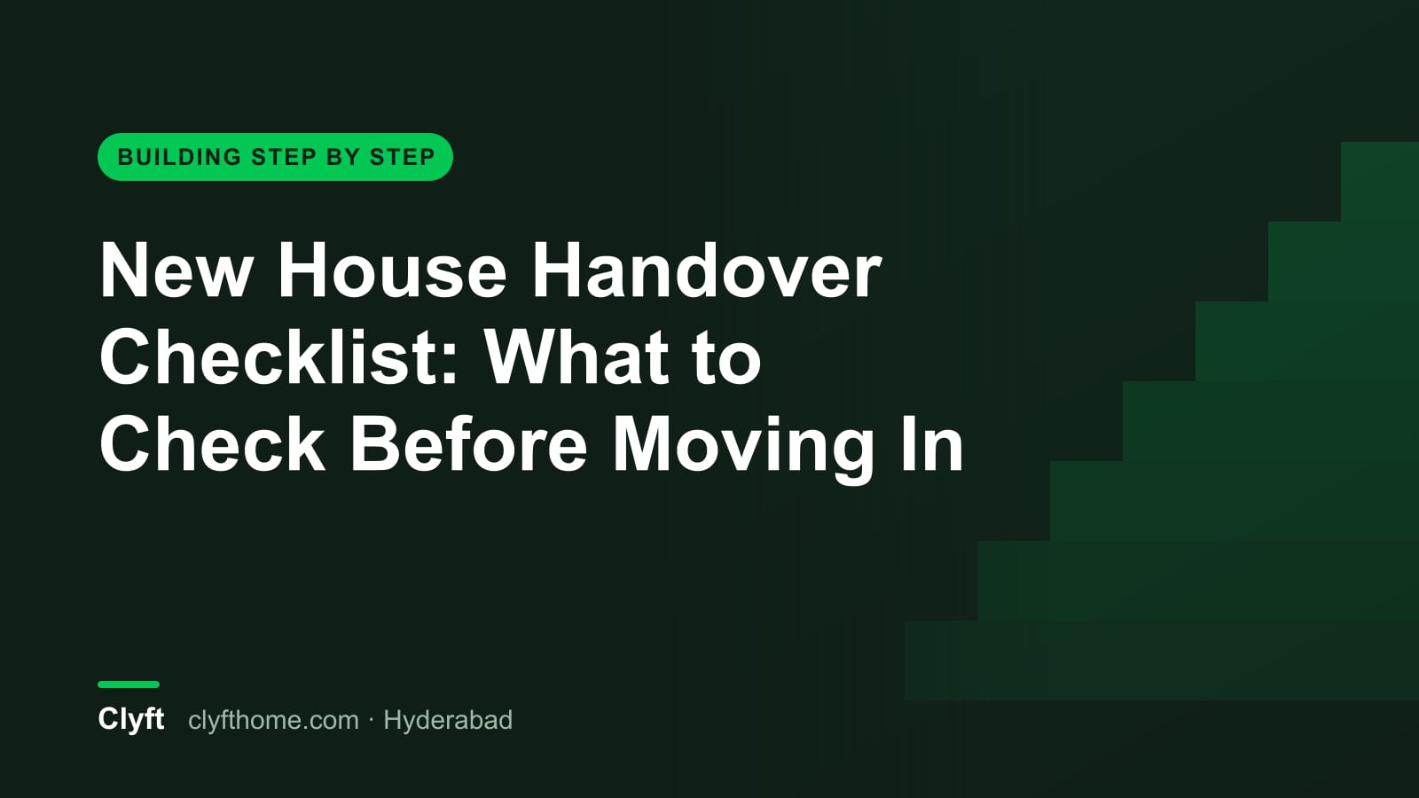 Checklist for new house handover