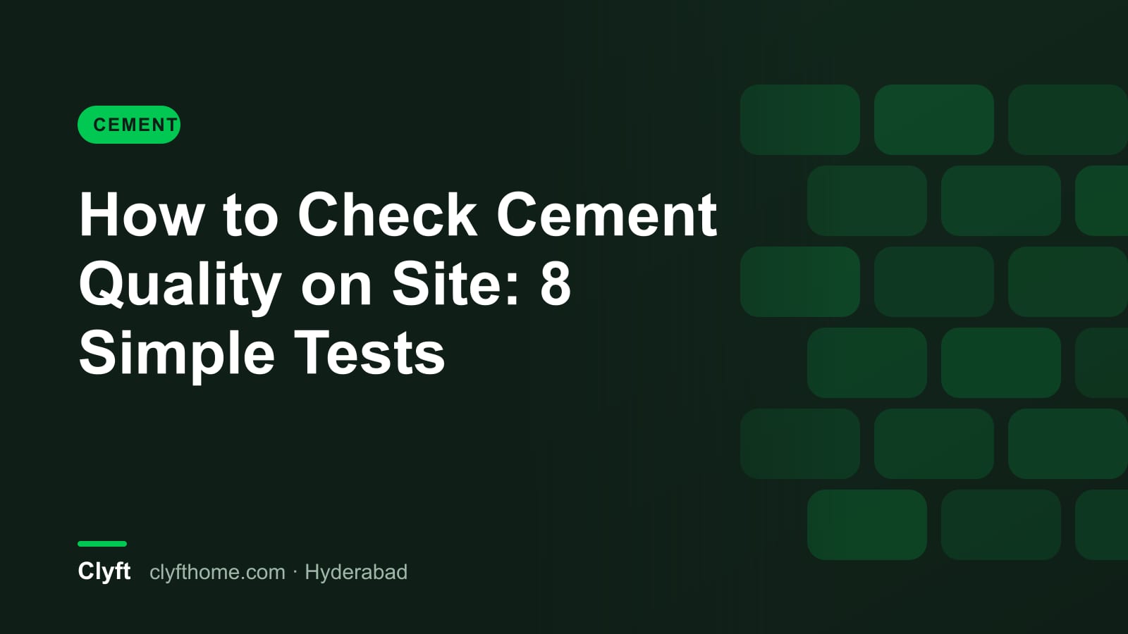 Checking cement quality at a construction site