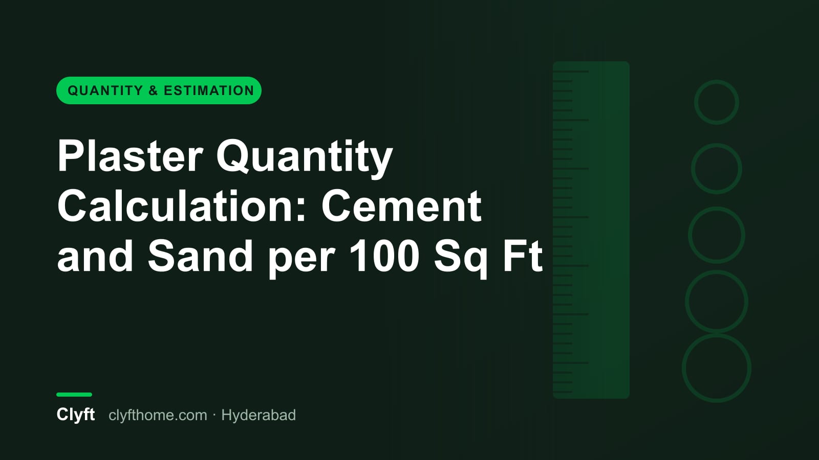 Calculating cement and sand for plastering