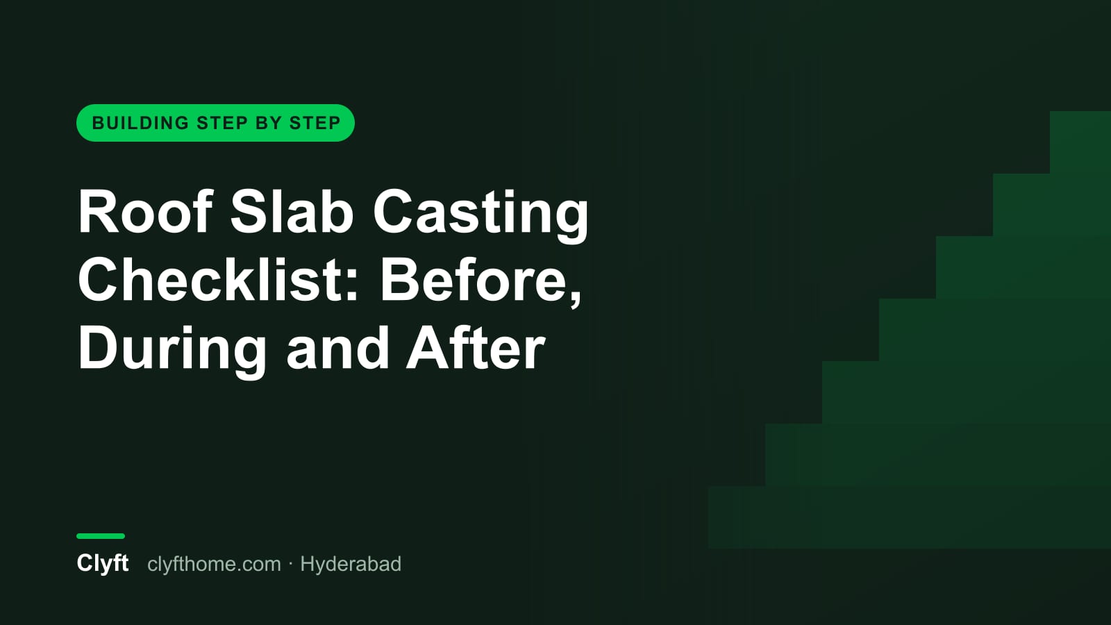 Checklist for roof slab casting day