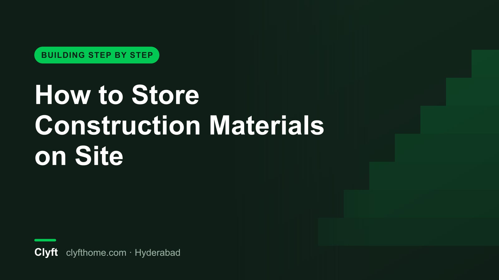 Storing construction materials on a building site