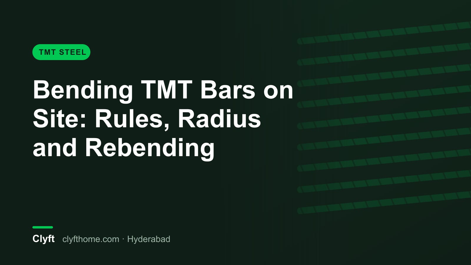 Bending TMT reinforcement bars on site
