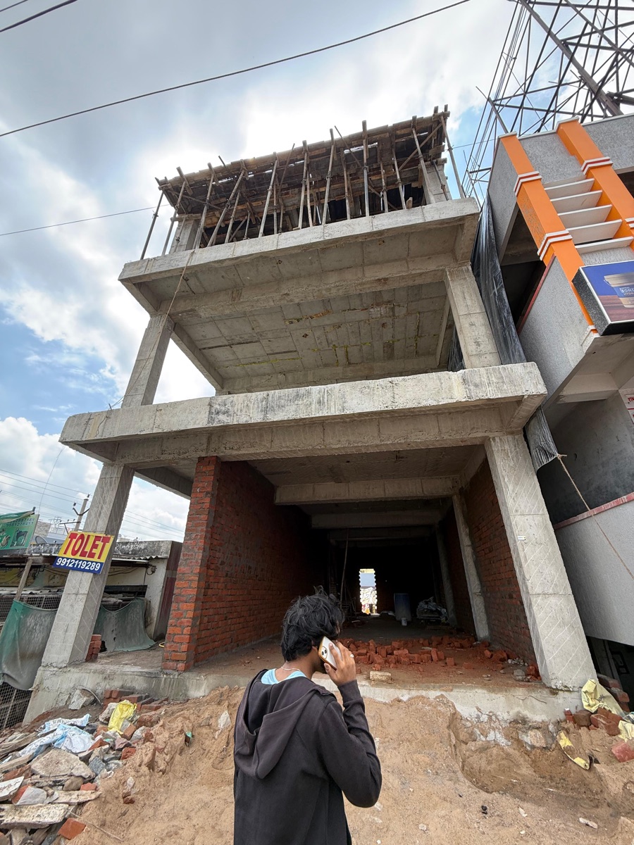 Concrete frame construction in progress at a Clyft-served site